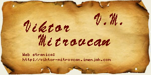 Viktor Mitrovčan vizit kartica